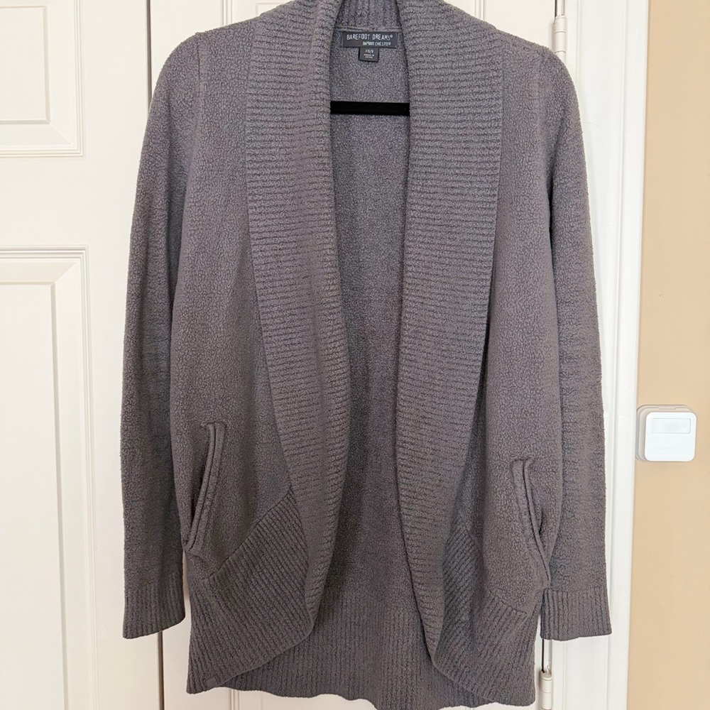 Barefoot Dreams Gray Cozy Bamboo Cardigan